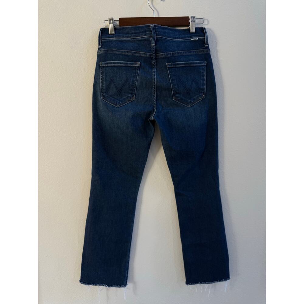 MOTHER Insider Ankle Fray Sweet Lime Dark Wash Cropped Jeans size 28 EUC - Picture 2 of 14